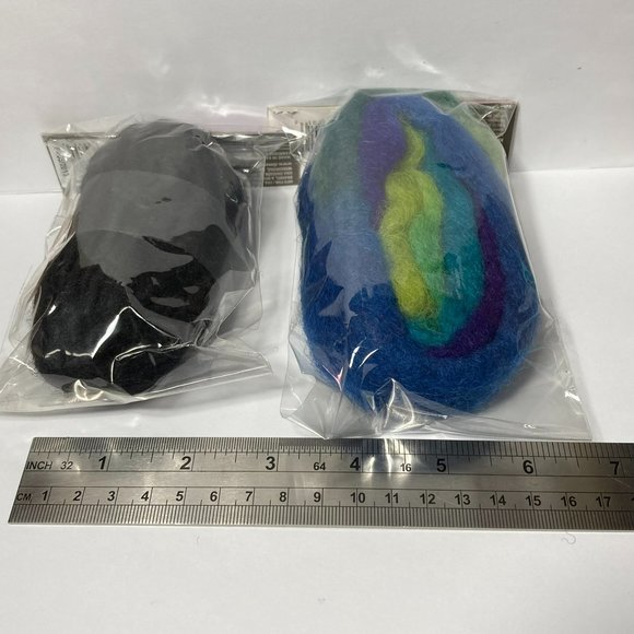 Dimensions FeltWorks Needle Felting Wool Roving Cool Blue Pencil Black 2 Packs - Picture 12 of 13